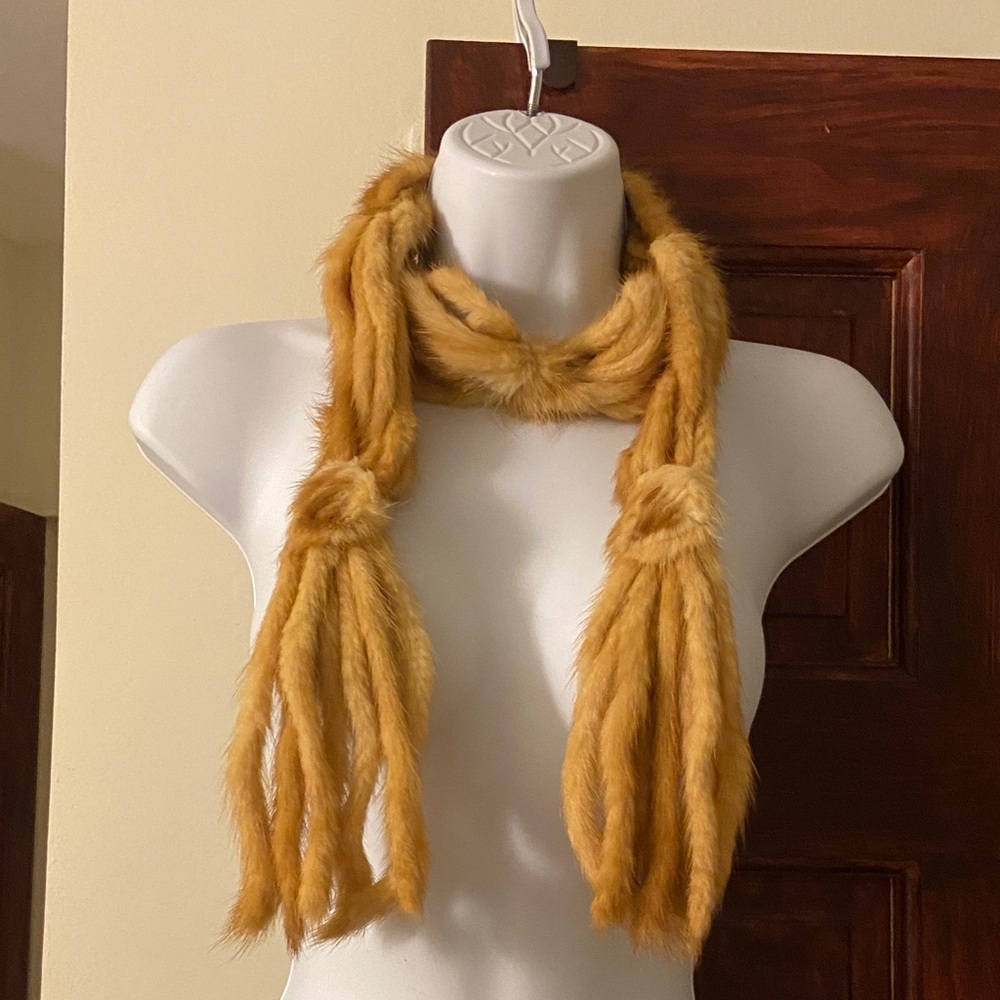Chunky mink Knit Mustard Scarf